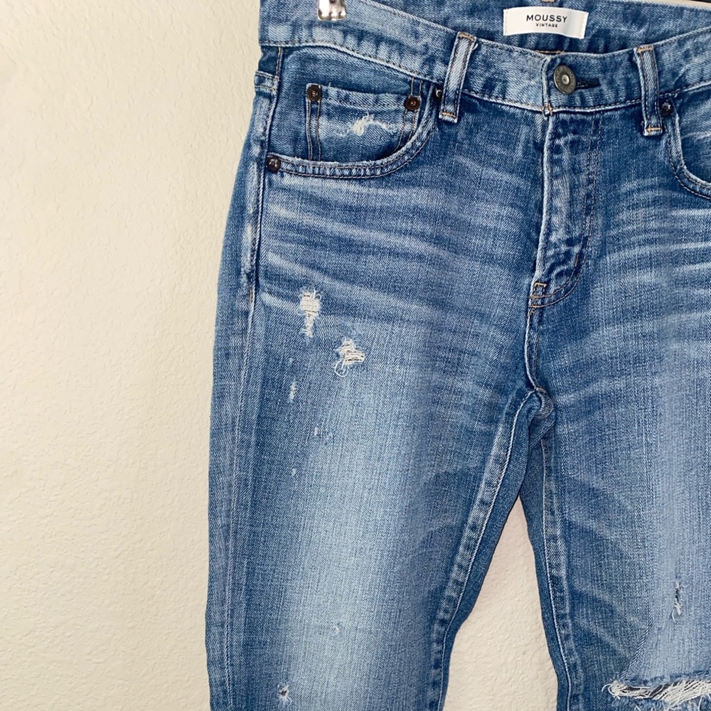 🎈Moussy Vintage Glendele Light Wash Distressed Zipper Fly Skinny Jeans! - Picture 8 of 13